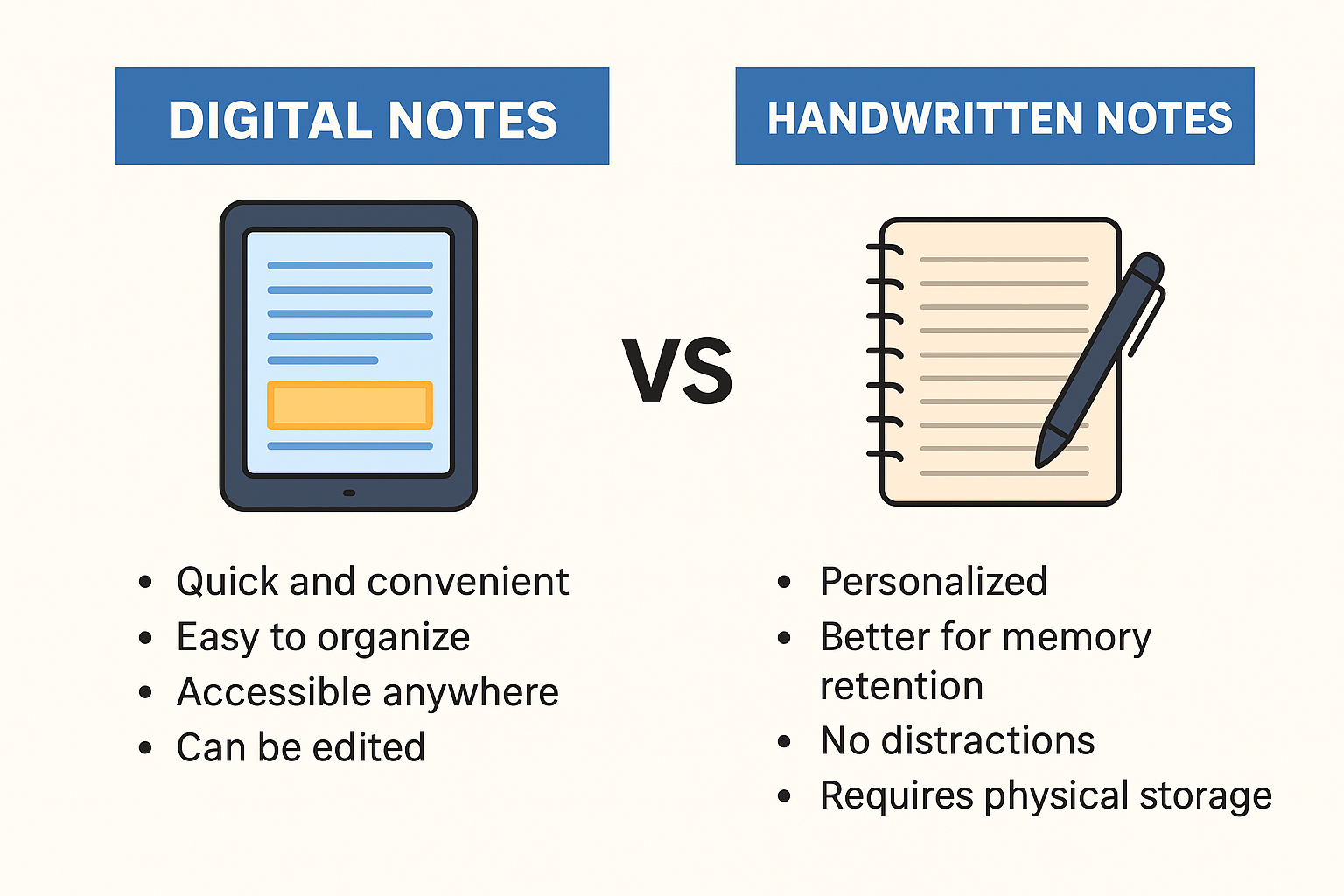 Digital Notes Vs Handwritten Notes